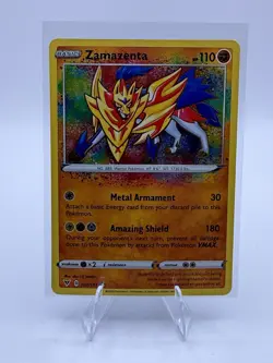 Pokemon Zamazenta Amazing Rare Holo 102/185 Swsh04 Vivid Voltage Card - Image 1
