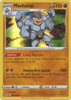MACHAMP 088/196 LOST ORIGIN POKEMON (HOLO RARE, NM) - Image 1