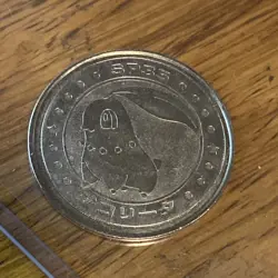 Pokemon Chikorita Metal Battle CoinMeiji Juice Promo Coin 1999 Rare Item - Image 1