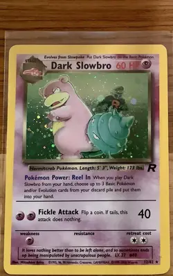 Pokemon TCG Dark Slowbro 12/82 Team Rocket Unlimited Holo Rare - Image 1