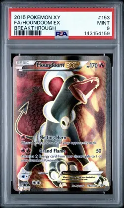 Pokemon TCG Houndoom EX Full Art XY Breakthrough #153 PSA 9 - Image 1