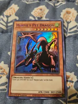 Harpie's Pet Dragon (Purple) Text Ultra Rare LDS2-EN066 Yugioh LP - Image 1