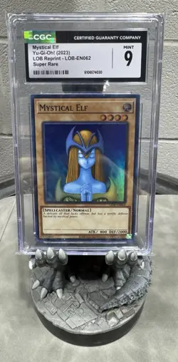 Mystical Elf LOB-en062 Reprint Super Rare Graded CGC 9 Yugioh Card - Image 1