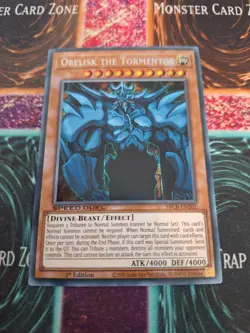 Yugioh Obelisk The Tormentor SBCB-EN202 Secret Rare 1st Edition Near Mint - Image 1