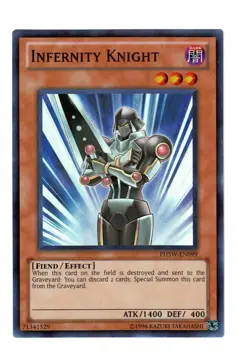 Yugioh- 1X Infernity Knight - Super Rare - Unlimited - PHSW-EN099 - Near Mint - Image 1