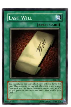 Yugioh- 1X Last Will - Common - Unlimited - SYE-031 - Light Play - Image 1