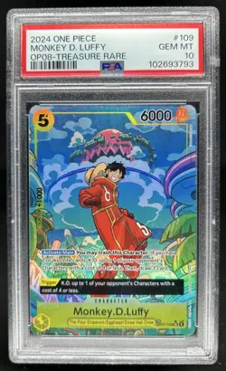 2024 One Piece Two Legends Monkey.D.Luffy Treasure Rare #OP07-109 PSA 10 - Image 1