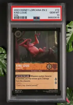 2023 Disney Lorcana Rise of the Floodborn King Louie #12 Foil PSA 10 - Image 1
