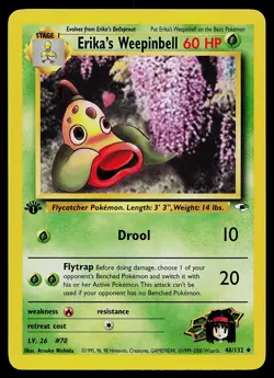 Pokemon Card - Erika's Weepinbell Gym Heroes 48/132 Uncommon 1st Edition - Image 1