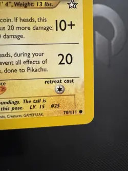 Pokemon Pikachu TCG Neo Genesis 1st Edition Common Card 70/111 - Image 5
