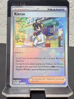 Pokemon TCG Kieran Trainer Prismatic Evolutions Card 113/131 Pokeball Pattern NM - Image 1