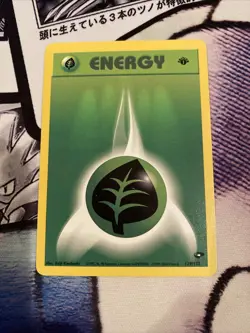 Pokemon Card Gym Heroes Grass Energy 129/132 1st First Edition NM Vintage WoTC - Image 1