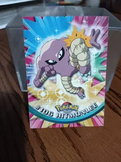 Hitmonlee #106 Topps Blue Label TV Series Pokemon Card NM Vintage - Image 1