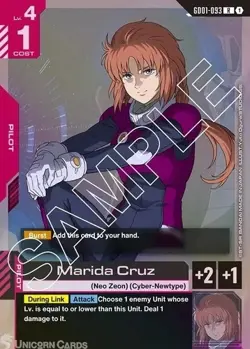 GD01-093 Marida Cruz : R Holofoil Gundam TCG Card : GD01: Newtype Rising - Image 1