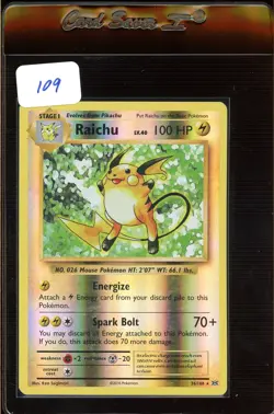 Raichu - XY Evolutions Set - 36/108 - Rev Holo - Pokemon Card - EXC / Near Mint - Image 1