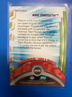 #52 MEOWTH 2000 TOPPS NINTENDO POKEMON Card #HV9 - Image 2