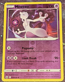 MewTwo 59/159 Reverse Holo RARE Crown Zenith Reverse Holo Rare Card NM - Image 1
