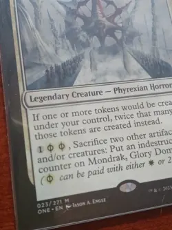Mondrak, Glory Dominus Phyrexia: All Will Be One Promo Stamp NM Condition MTG - Image 3
