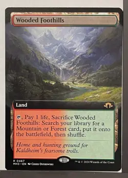 Wooded Foothills Extended Art - Modern Horizons 3 MTG Magic the Gathering - Image 1