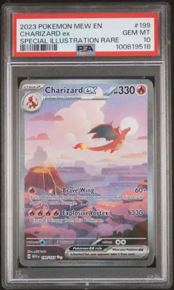 2023 POKEMON MEW EN-151 SPECIAL ILLUSTRATION RARE #199 CHARIZARD EX PSA 10 - Image 1