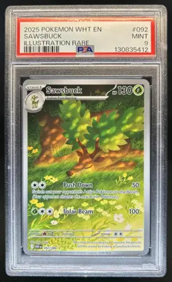 2025 Pokemon White Flare Sawsbuck Illustration Rare #092/086 PSA 9 - Image 1