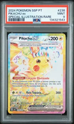 2024 POKEMON PORTUGUESE SSP PT-SURGING SPARKS #238 PIKACHU EX PSA 9 - Image 1