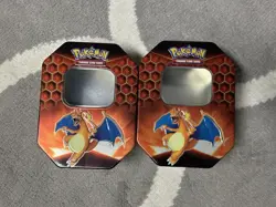 POKEMON Hidden Fates Charizard EMPTY Metal Tins Storage Organizer TIN ONLY Lot 2 - Image 1