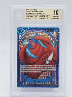 BUGGY 2026 ONE PIECE AZURA SEVEN GOLD SP 3RD SPECIAL #OP09-051 BGS 10 Q4444 - Image 1