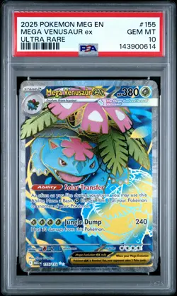 2025 POKEMON MEG EN-MEGA EVOLUTION ULTRA RARE #155 MEGA VENUSAUR EX PSA 10 - Image 1