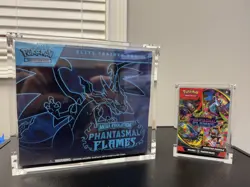 Pokemon Phantasmal Flames Elite Trainer Box ETB + Booster Bundle inAcrylic Cases - Image 1