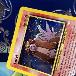 Pokemon 2001 Entei Neo Revelation 6/64 Holo SWIRL Rare LP - Image 3