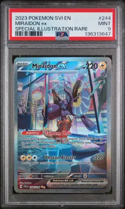 2023 POKEMON SVI EN-SCARLET & VIOLET SPECIAL ILLUSTRATION RARE MIRAIDON EX PSA 9 - Image 1