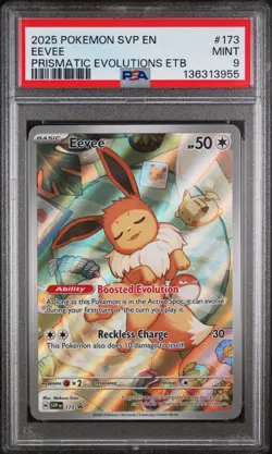 2025 POKEMON SVP EN-SV BLACK STAR PROMO #173 EEVEE PSA 9 - Image 1