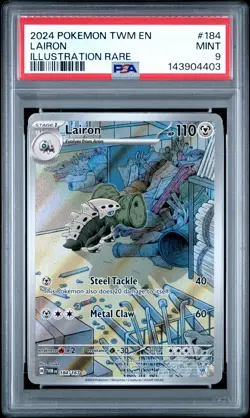 2024 POKEMON TWM EN-TWILIGHT MASQUERADE ILLUSTRATION RARE #184 LAIRON PSA 9 - Image 1