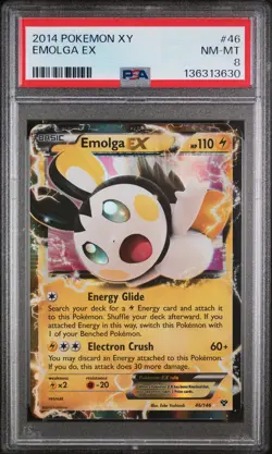 2014 POKEMON XY #46 EMOLGA EX PSA 8 - Image 1