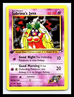 💥 Sabrina's Jynx 1st Edition Gym Heroes 2000 Non Holo Pokemon # 59/132 - Image 1