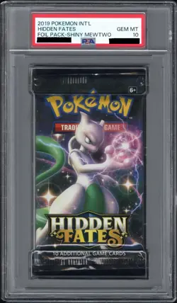 2019 Pokemon Hidden Fates Shiny Mewtwo Foil Pack PSA 10 Mint Sealed Booster - Image 1
