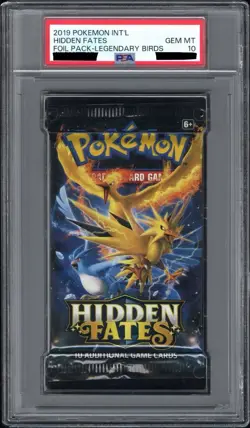 Pokemon INT'L Hidden Fates Foil Booster Pack Legendary Birds Art PSA 10 Gem Mint - Image 1