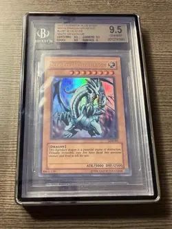 Yugioh Blue-Eyes White Dragon LOB-001 Ultra Rare 2002 BGS 9.5 Unlimited - Image 1