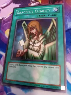 Yugioh - Graceful Charity - SDP-040 - Super Rare - Unl Ed - Moderate Play - Image 1
