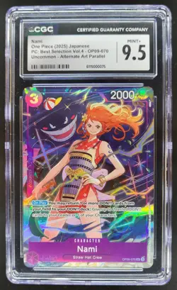 2025 One Piece Best Selection Vol.4 Nami Alt Art #OP09-070 CGC 9.5 TL3 - Image 1