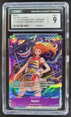 2025 One Piece Best Selection Vol.4 Nami Alt Art #OP09-070 CGC 9 TL3 - Image 1