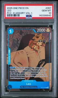 2025 ONE PIECE PREMIUM CARD COLLECTION 6 ASSORT VOL.1- #057 LEO PSA 10 - Image 1