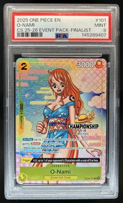 2025 One Piece CS Event Pack Finalist O-Nami #OP06-101 PSA 9 - Image 1
