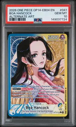 2026 ONE PIECE OP14-EB04-THE AZURE SEA'S SEVEN ALTERNATE ART BOA HANCOCK PSA 10 - Image 1
