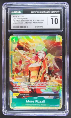 2025 One Piece More Pizza!! Best Selection Alt Art OP07-037 CGC 10 TL3 - Image 1