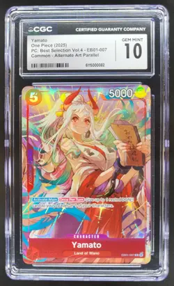 2025 One Piece Yamato Best Selection Alt Art EB01-007 CGC 10 TL3 - Image 1