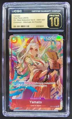 2025 One Piece Yamato Best Selection Alt Art EB01-007 CGC 10 Pristine TL3 - Image 1