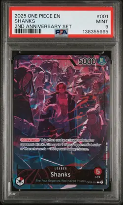 2025 ONE PIECE ENGLISH VERSION 2ND ANNIVERSARY SET #001 SHANKS PSA 9 - Image 1