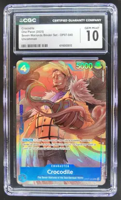 2025 One Piece Seven Warlords Crocodile #OP07-040 CGC 10 TL3 - Image 1